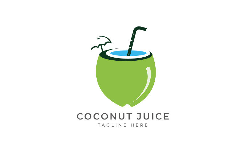 Coconut juice logo design template #287250 - TemplateMonster