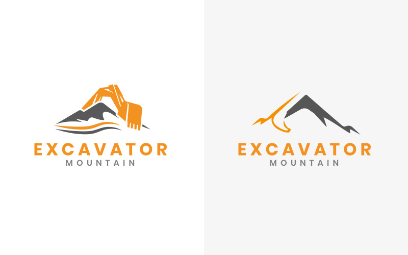 Graafmachine berg logo ontwerpsjabloon