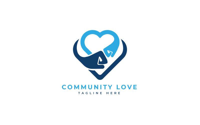 Modèle de conception de logo d'amour communautaire