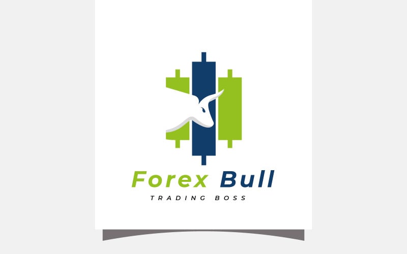 modèle de conception de logo de trading forex bulls