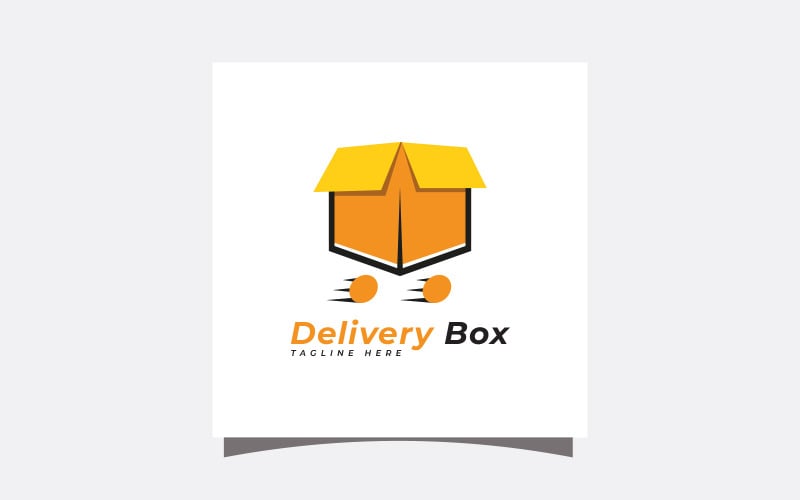 Plantilla de diseño de logotipo de caja de entrega