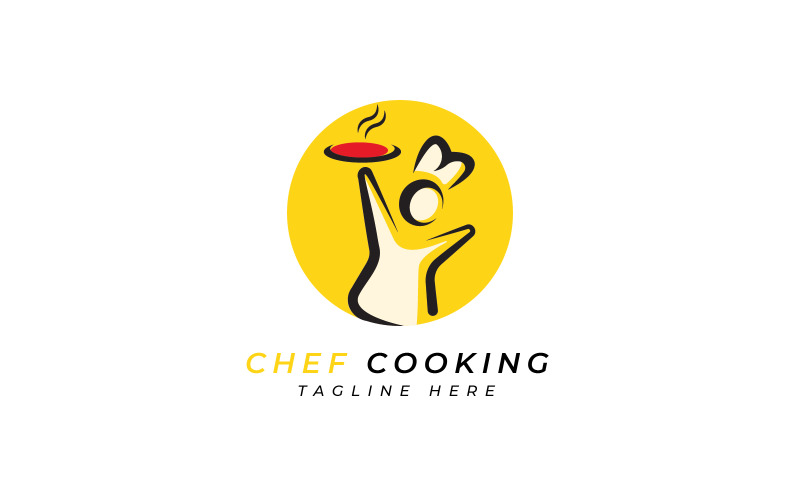 Šablona návrhu loga šéfkuchaře pro restaurace