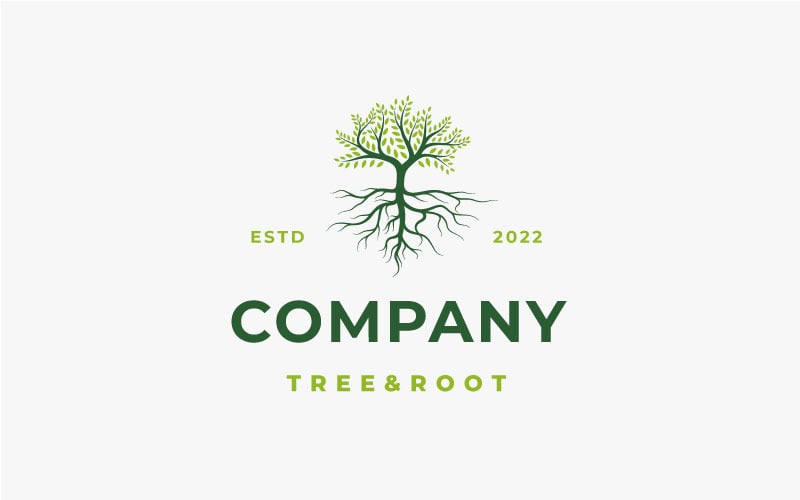 Vibrant Tree Logo, Tree And Root Logo Design Vector