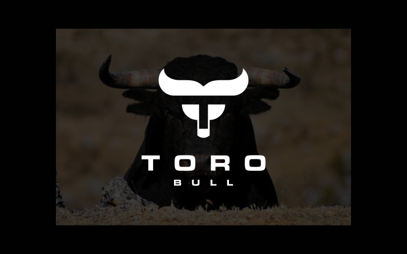 Буква T Head Bull Toro Horn Logo