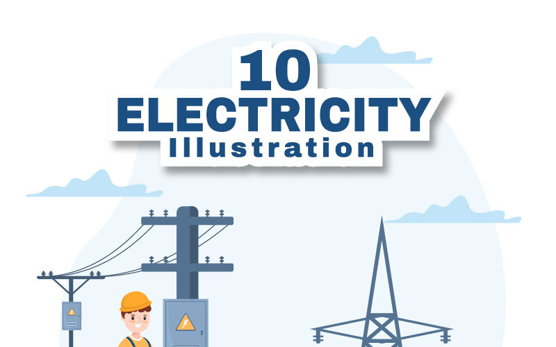 10 Ilustração de Manutenção de Energia de Iluminação e Eletricidade