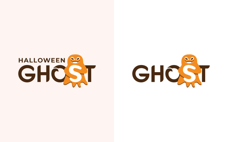 Modello di progettazione del logo di Halloween Ghost