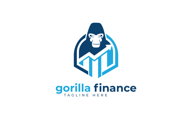 modelo de design de logotipo de finanças de gorila