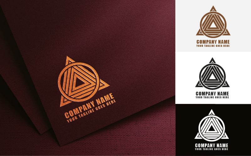 Novo logotipo da arquitetura e construção Triangle Design-Identidade da marca