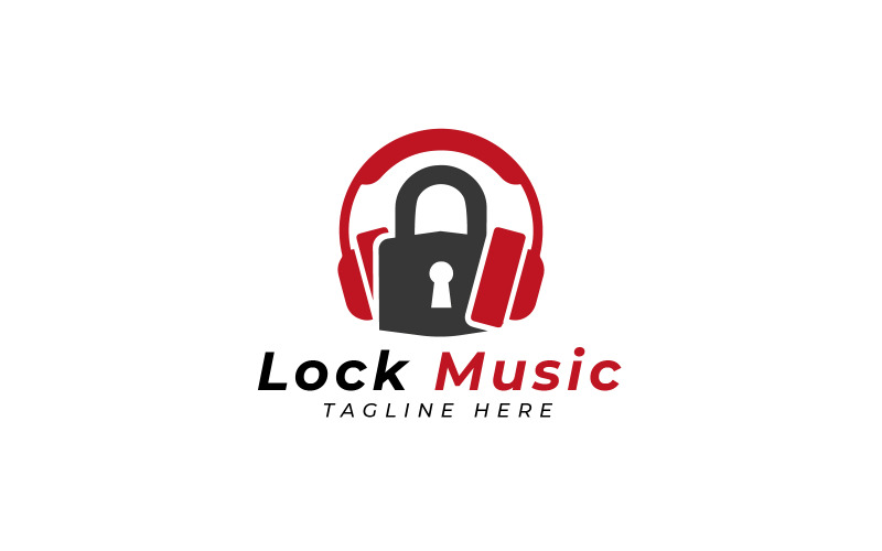 шаблон дизайна логотипа музыкальной блокировки