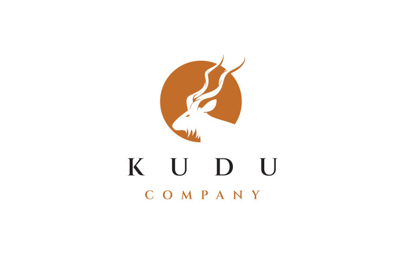 Kudu-Kopf-Logo-Design-Vektor-Illustration