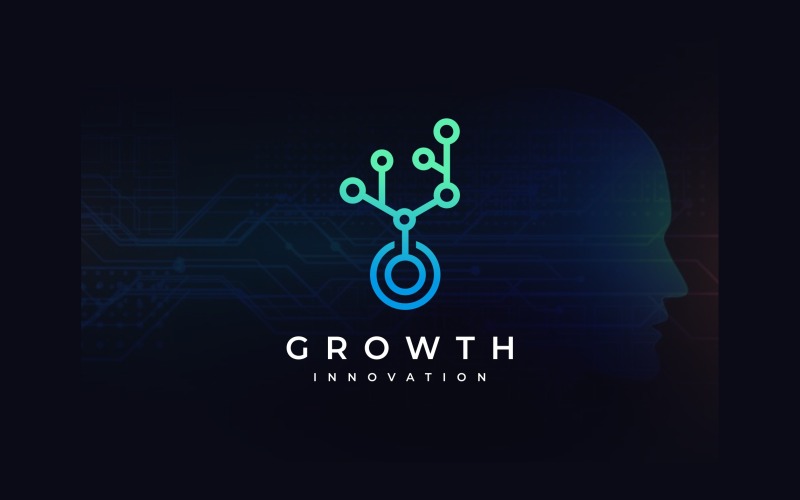 Logo de technologie d'innovation de croissance