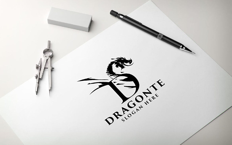 Logo professionale Dragonte lettera D