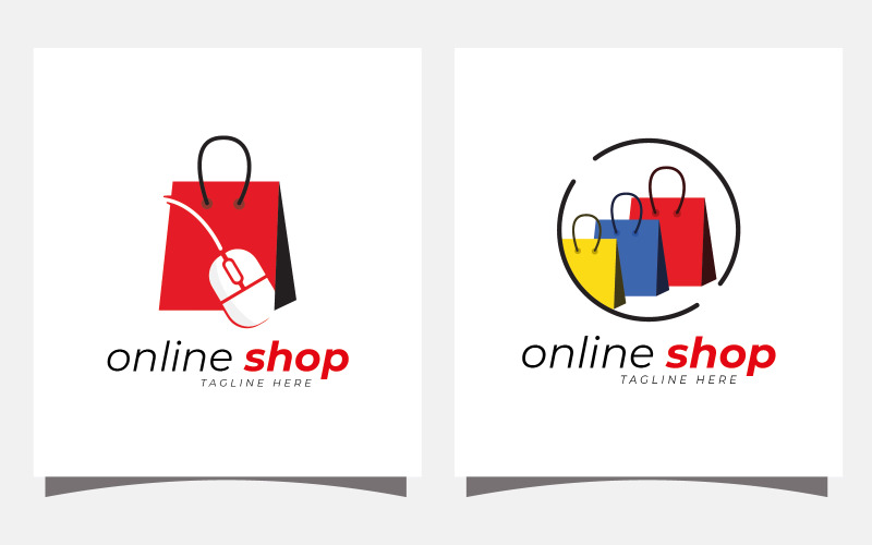 Modèle de conception de logo de boutique en ligne