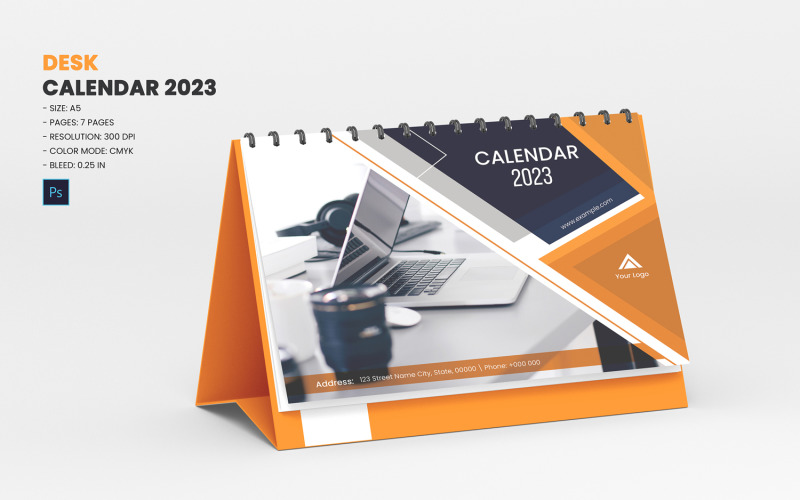 Modello di calendario da tavolo 2023 - TemplateMonster