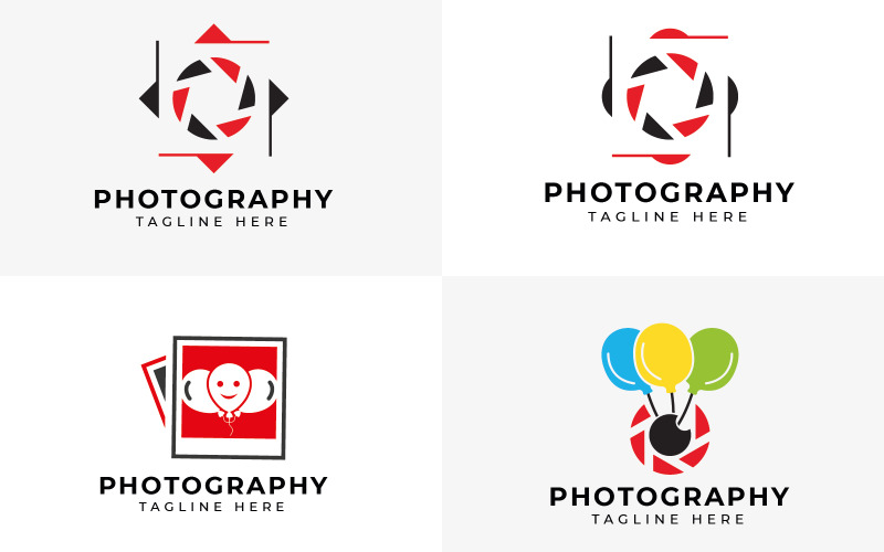 modello di raccolta di design del logo fotografico