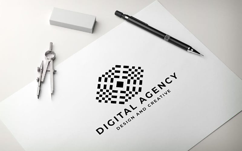 Modelo de Logotipo de Agência Digital Profissional