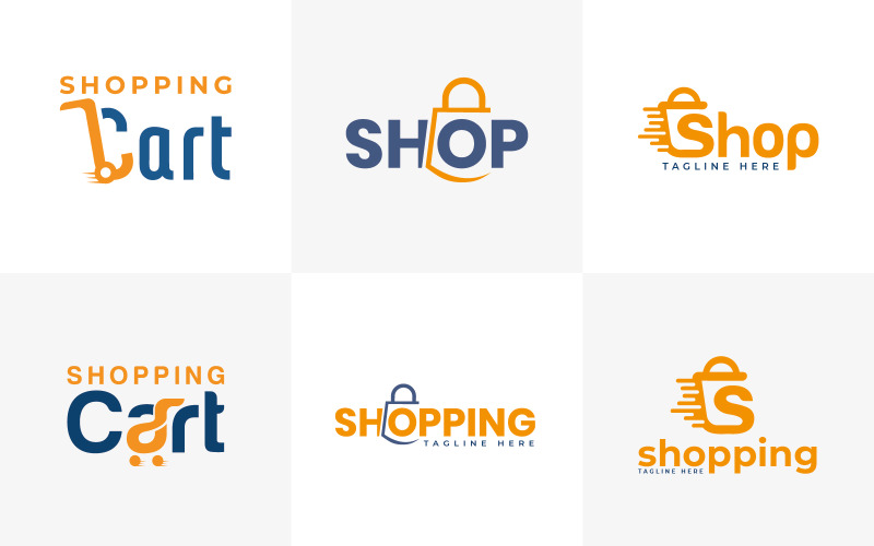 plantilla de colección de diseño de logotipo de compras