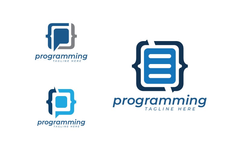 plantilla de colección de diseño de logotipo de programación