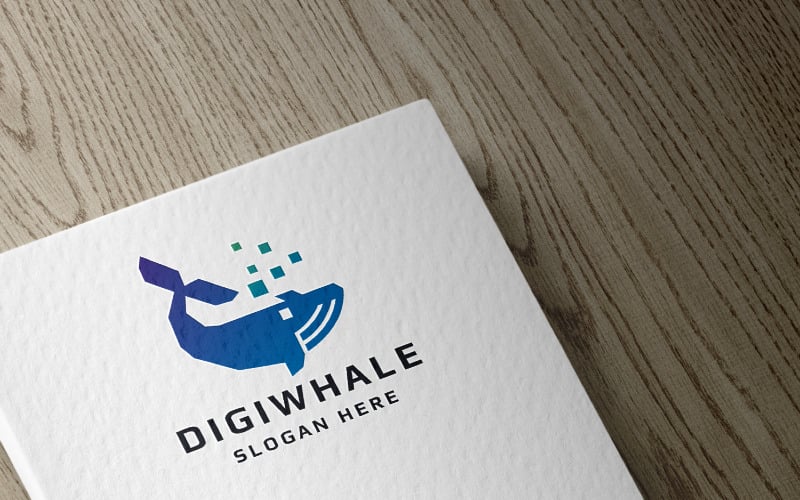 Plantilla de logotipo de ballena digital