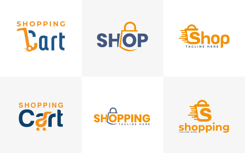 shopping logotyp design samling mall