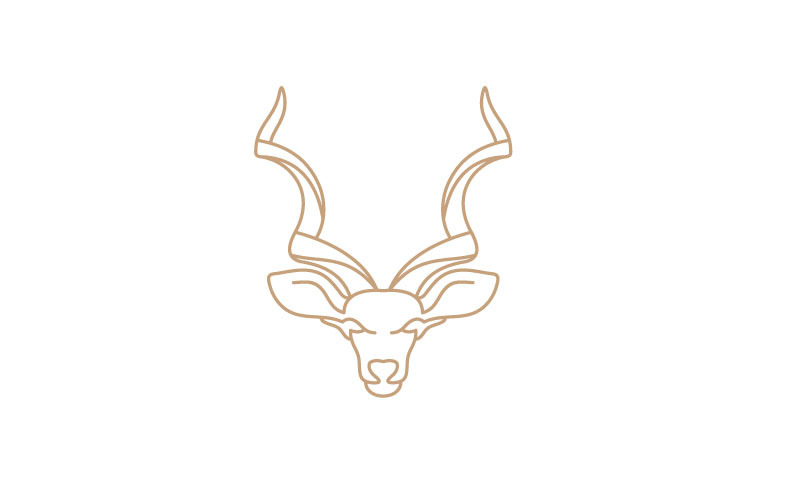 Вектор дизайна логотипа Kudu Line Art