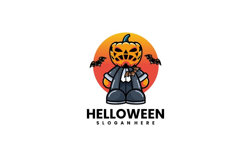 Estilo de logotipo de dibujos animados de Halloween