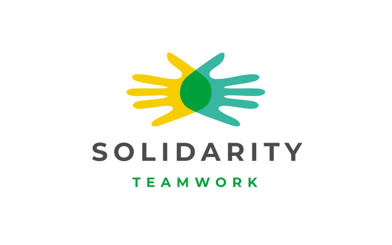 Hand Diversity Team Community Logo Design Vektor