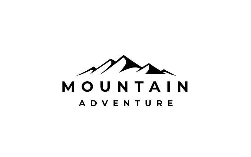 极简主义山地探险户外标志设计矢量