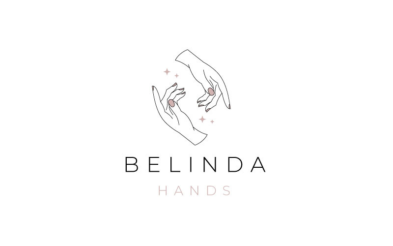 Line Art Elegant kvinnliga händer logotyp designmall