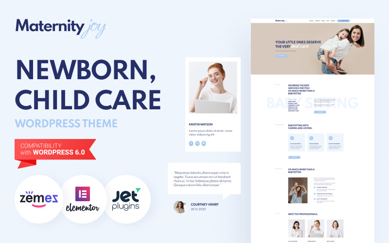 MaternityJoy – WordPress-Theme für Webseiten von Neugeborenen- und Kinderbetreuungsdiensten