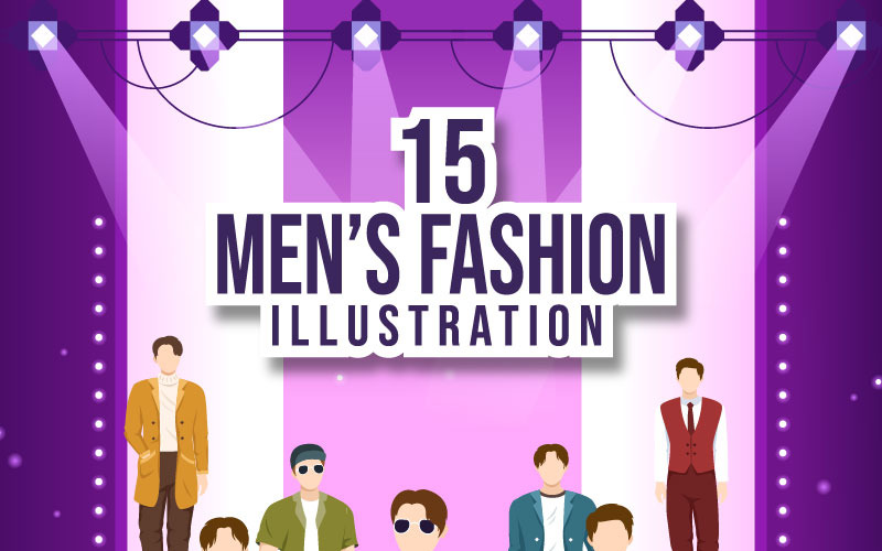15 Mode Heren Trendy Outfits Illustratie