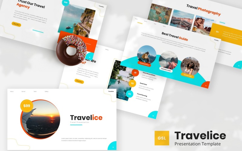 Travelice - Modello di diapositive Google di viaggio