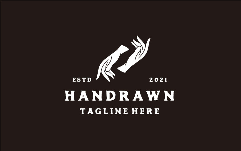 Vintage Hand Diversiteit Team Gemeenschap Logo Design Vector