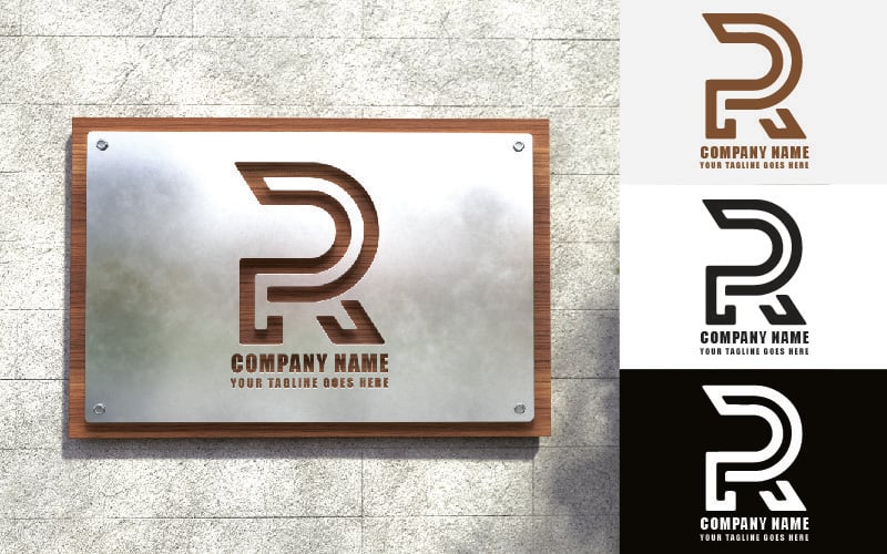 Arkitektur och konstruktion R Letter Logo Design-varumärkesidentitet