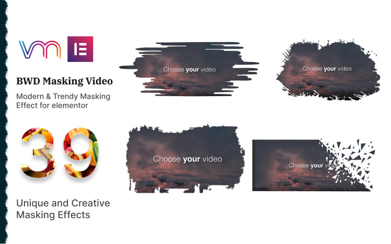 Complemento de WordPress de enmascaramiento de video para Elementor