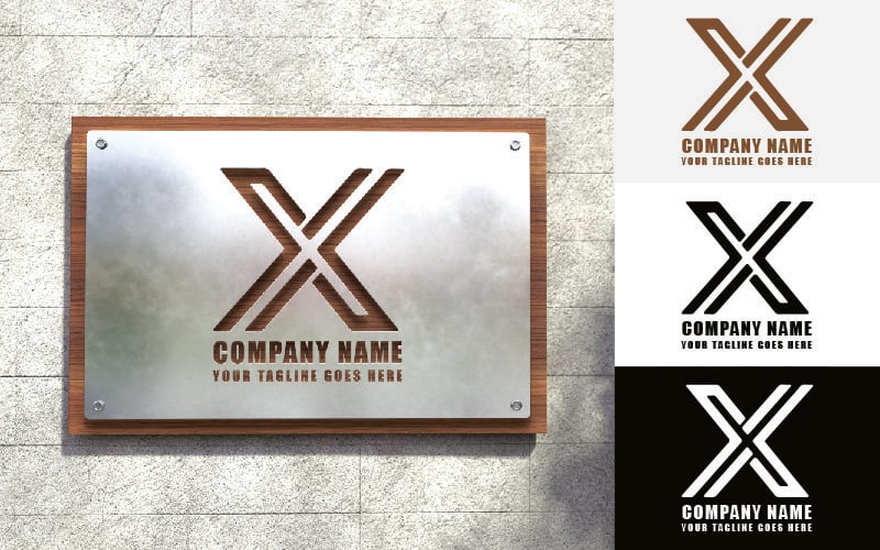 建筑与施工 X 字母标志设计-品牌标识
