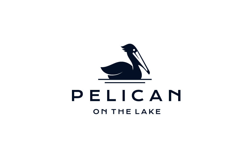 Pelikan Kuşu Logo Tasarım Vektör Şablonu