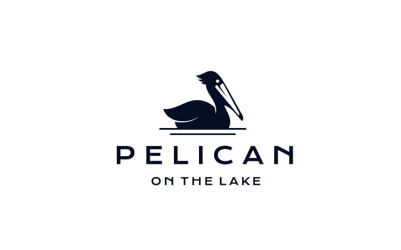 Pelikan Ptak Logo Szablon Wektora Projektu