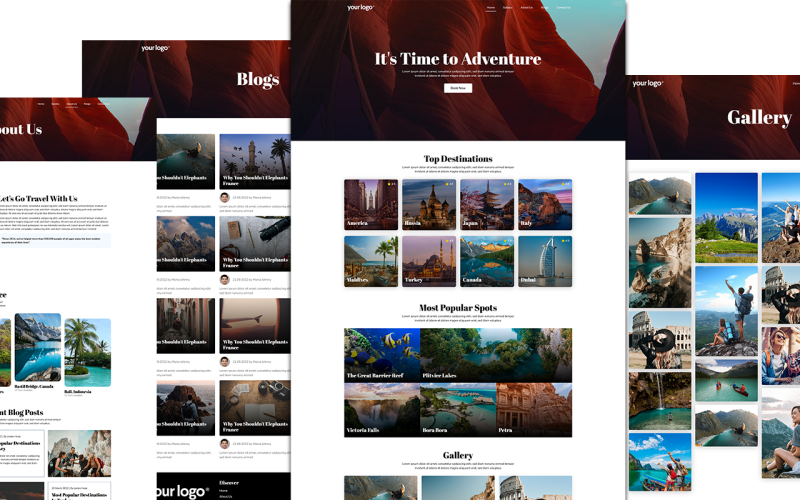 Шаблон Bootstrap 5 для приложения для путешествий