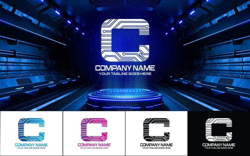 Technologie C Letter Logo Design-Identité de marque