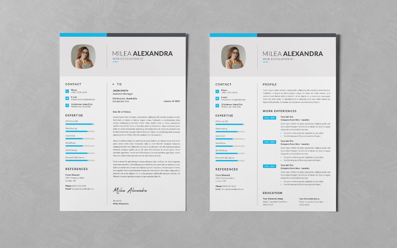 Modèles PSD de conception de CV / CV créatifs imprimables