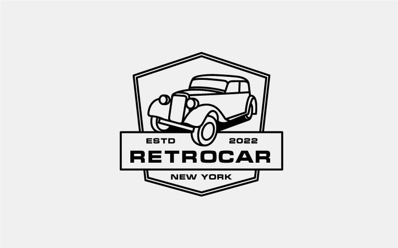 Modelo de vetor de design de logotipo de carro retrô vintage