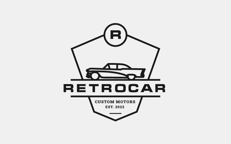 Vintage Retro klasszikus autó logó tervezősablon