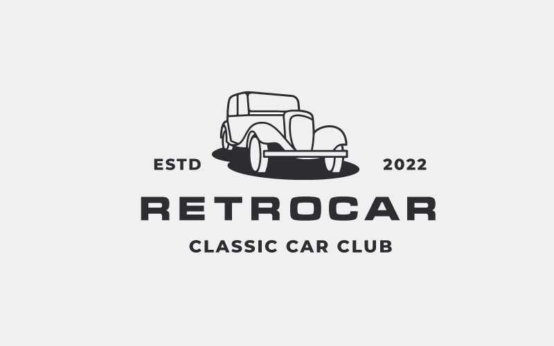 Vintage Retro klasszikus autó logótervező vektorsablon