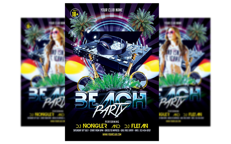 Beach Party Flyer Mall #3