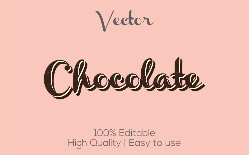 Choklad | 3D Choklad Text Style | Choklad redigerbar vektortexteffekt