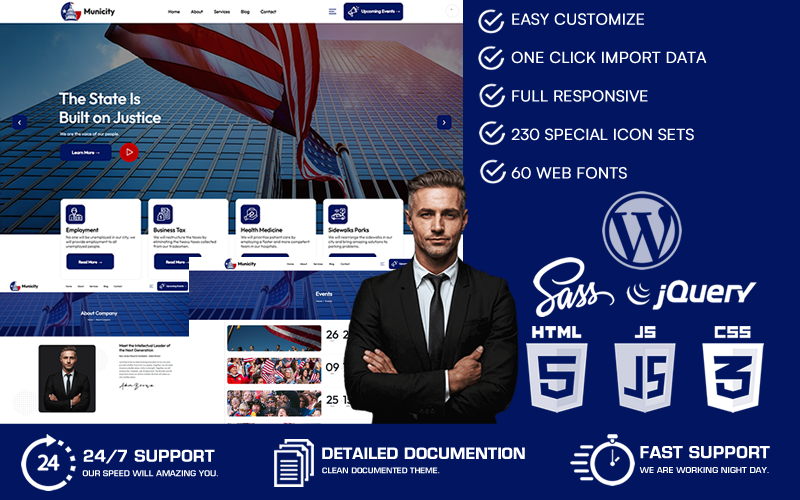 Municity - Tema WordPress do governo municipal e municipal