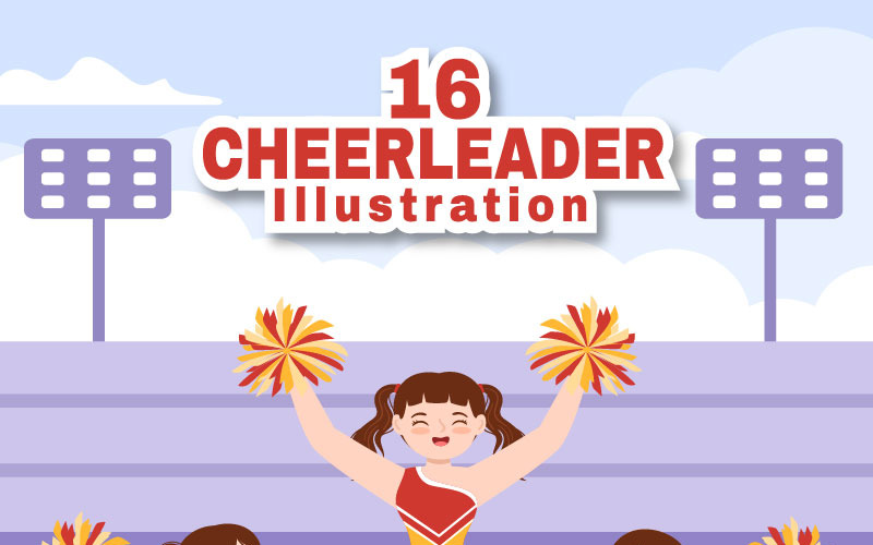 16 Cheerleader Girl Illustration