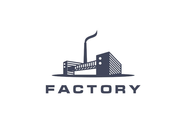 Diseño de logotipo industrial moderno de edificio de fábrica