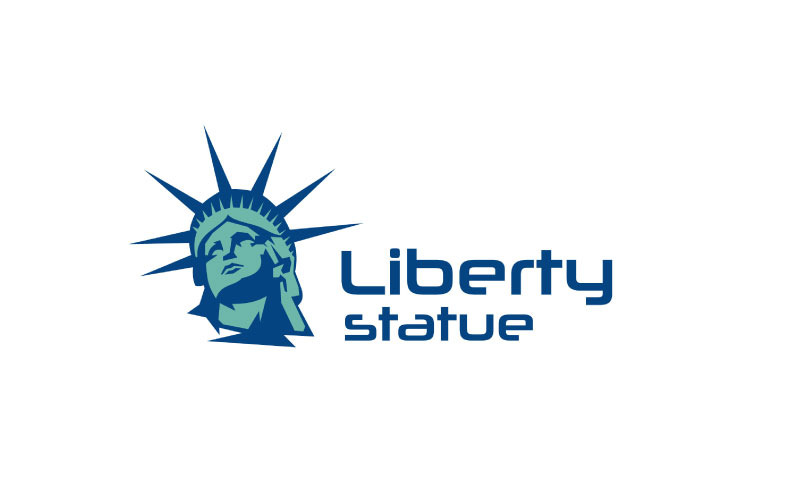Frihetsgudinnan logotyp mall. Liberty Staty vektorillustration